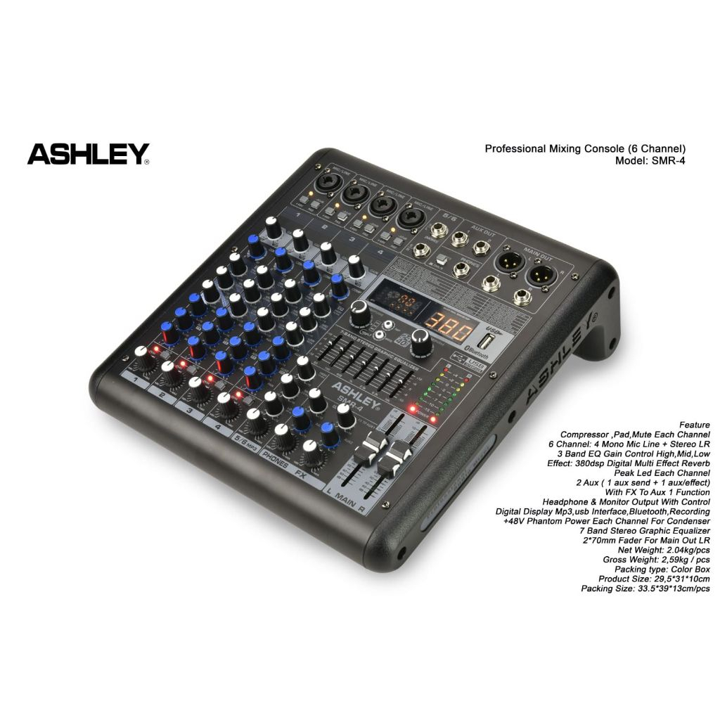 MIXER ASHLEY SMR4 MIXER 4 CHANNEL ASHLEY SMR 4