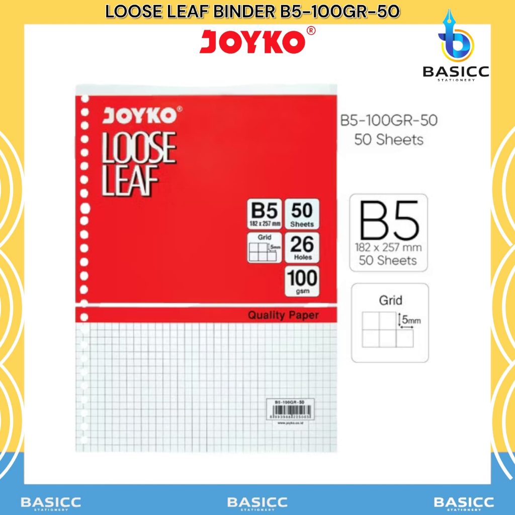 

Joyko Loose Leaf 50 Lembar Kertas Binder Kotak B5 100GR-50