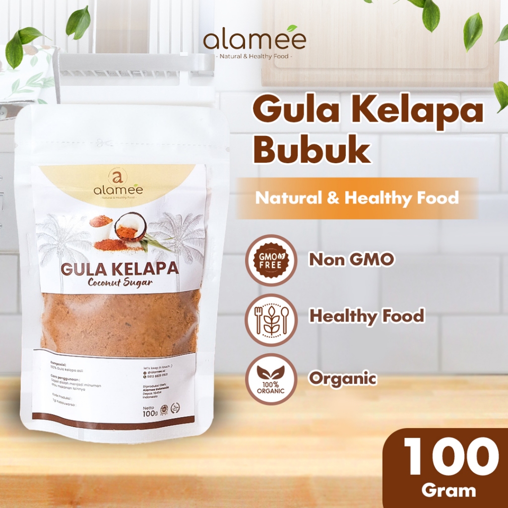 

ALAMEE Coconut Sugar Gula Kelapa Asli Organik Bubuk Powder Natural Pure Organic 100gr