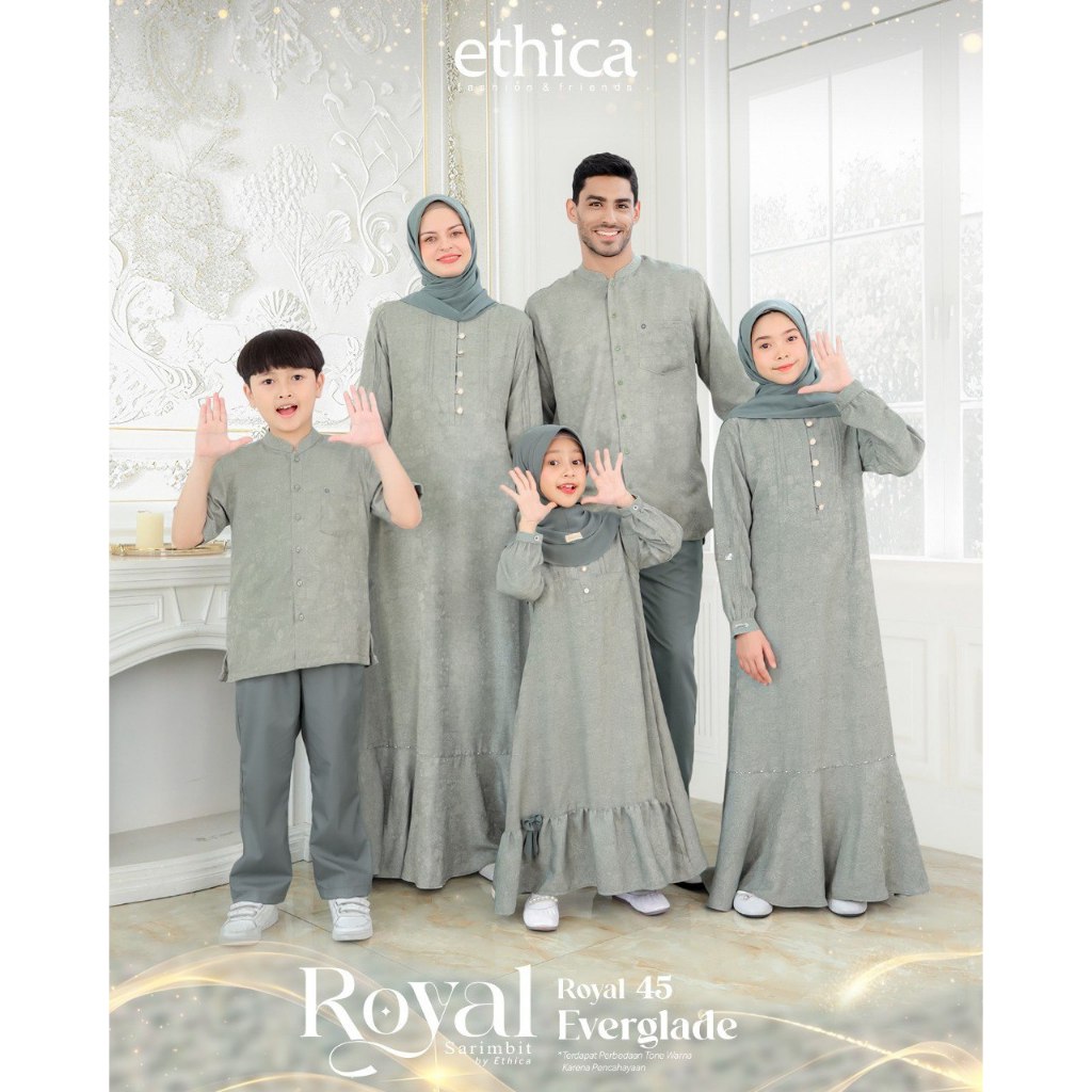 Sarimbit Ethica Royal Series 2025 Royal 45 Everglade Bahan Lodiarza Baju Couple Keluarga New Arrival