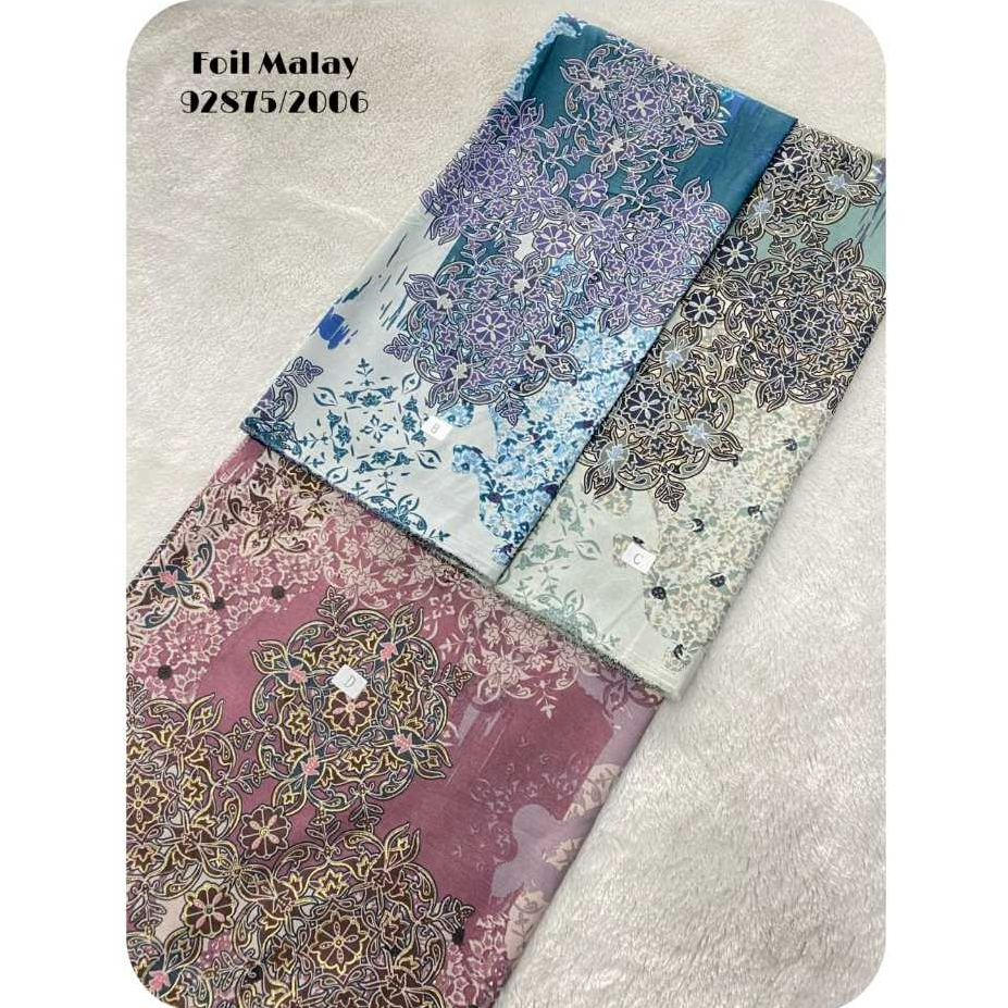BAHAN BATIK METERAN PREMIUM POLYESTER WITH GOLD FOIL / KAIN BATIK PREMIUM BAJU SERAGAM KELUARGA PEST