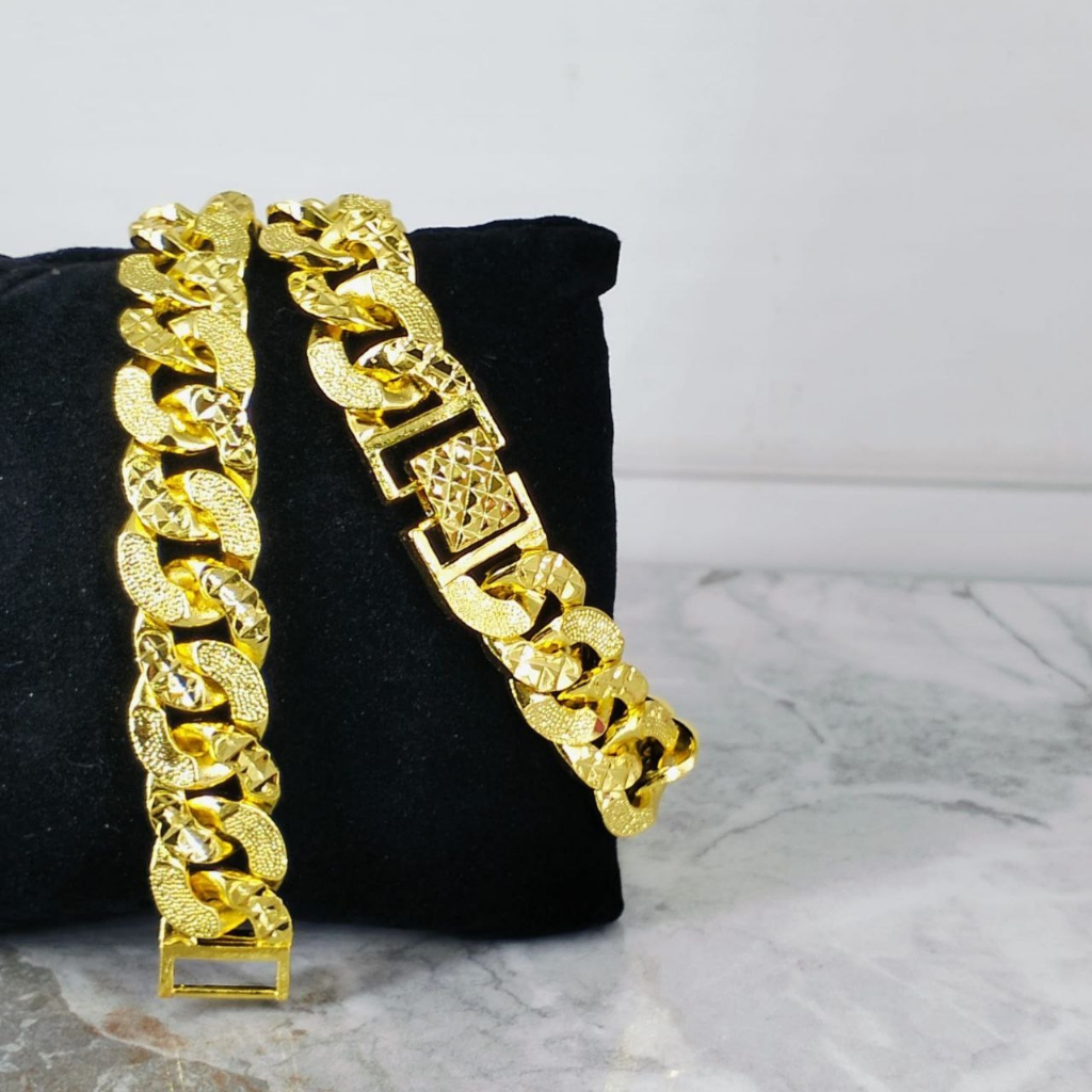 Gelang Sisik Naga Titanium Warna 24krt Gelang Tangan Cewek Replika Perhiasan Wanita Premium