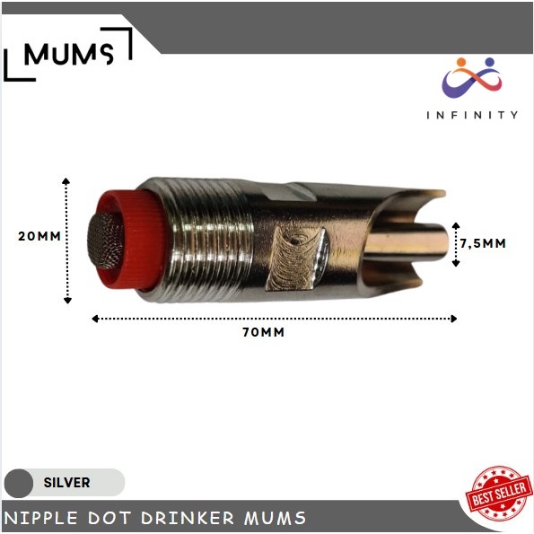 Kran Nepel Nipple Nipel Dot Alat Minum Hewan Ternak Babi Kambing Domba Otomatis Stainless Steel INF