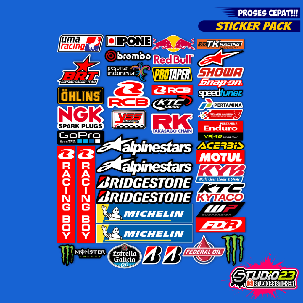 

Stiker mini pack Racing sponsor, Sticker Printcut