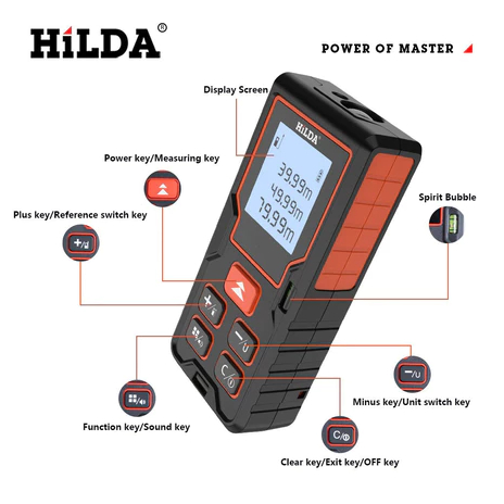 HILDA Laser Digital Distance Laser Rengefinder HD 100 Inframerah