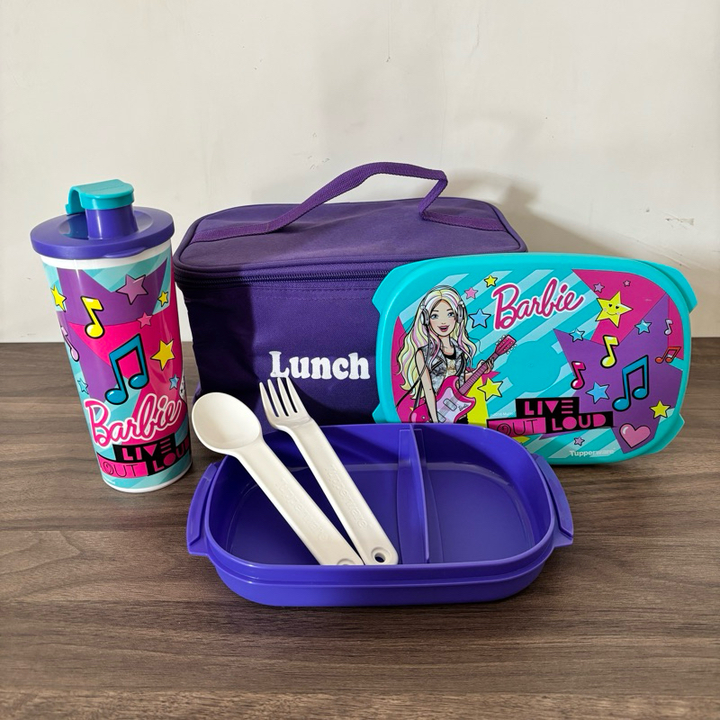 kotak makan barbie (barbie lunch set Tupperware)