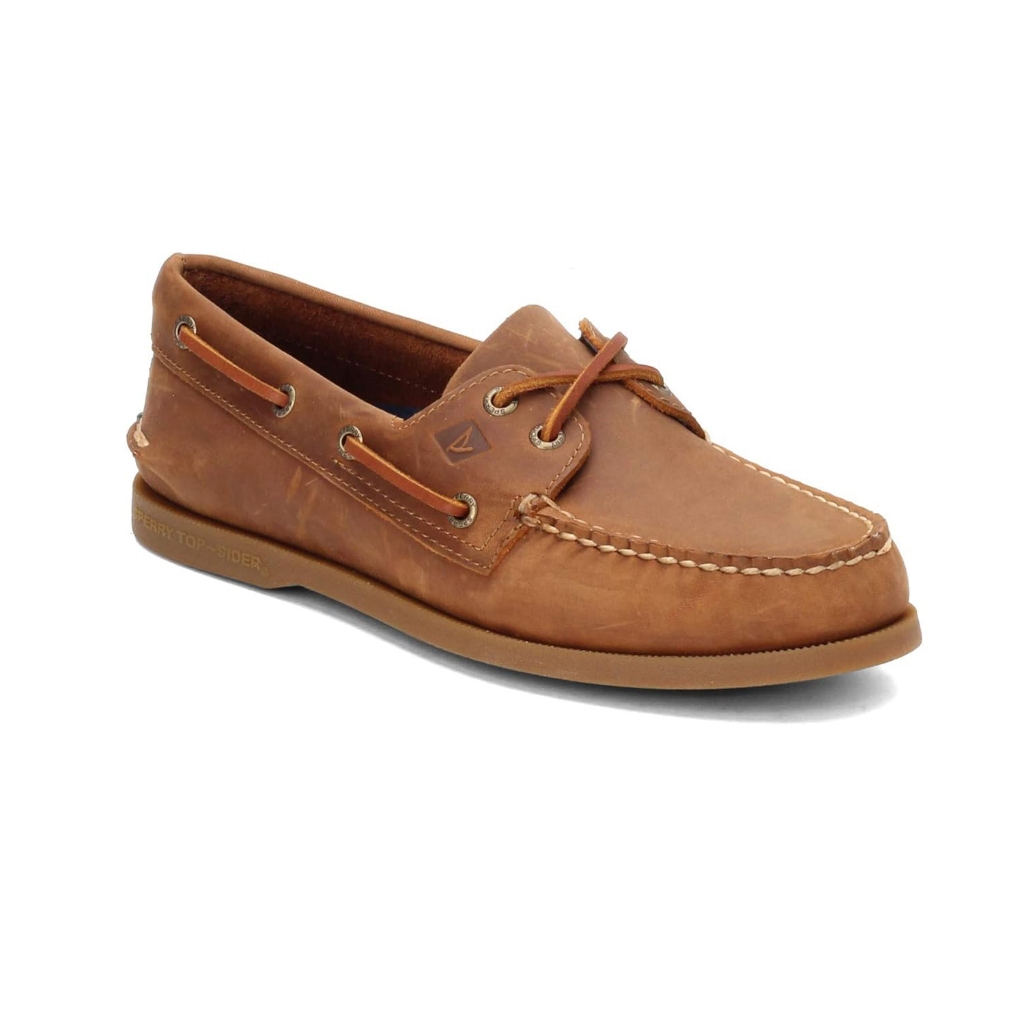 Sepatu Pria Sperry Top Sider 2 Eye Leather Brown Original