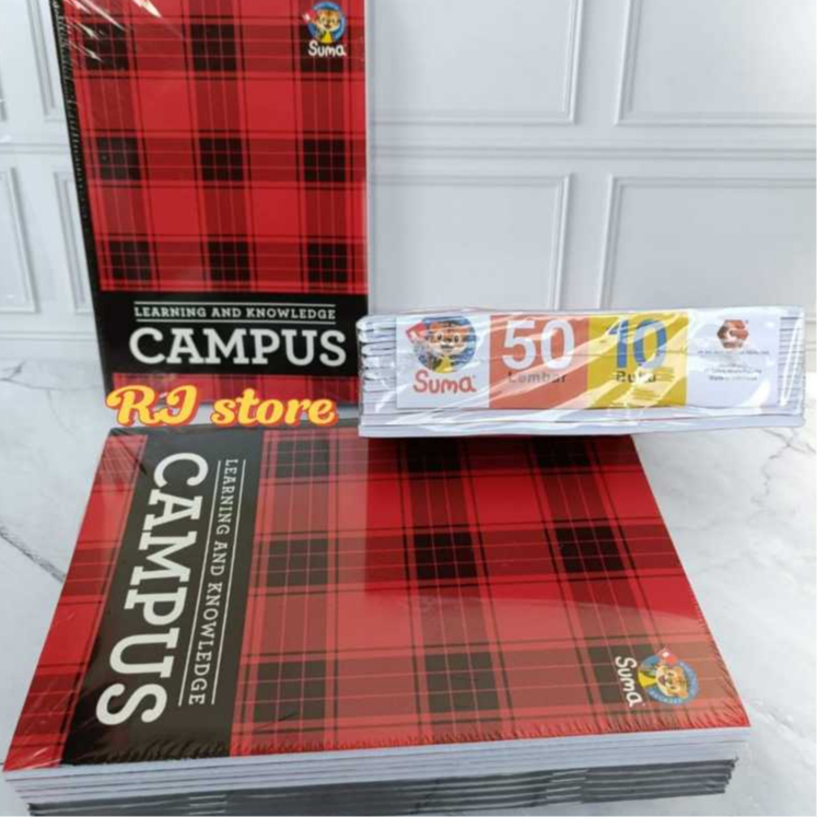 

(promo) buku tulis suma campus 50 lembar isi 10 buku 1 pak /buku catatan ukuran boxy
