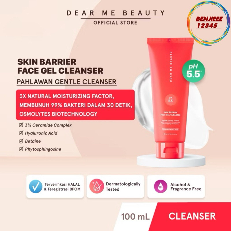 (Face Gel Cleanser) Dear Me Beauty Skin Barrier face gel cleanser Improved Formula DEAR ME dearme de