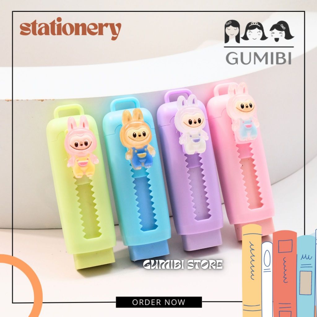 

PENGHAPUS CUTTER LABUBU SLIDING ERASER PENGHAPUS DORONG PENGHAPUS CETEK PENGHAPUS PENSIL PASTEL RESIN LABUBU TERMURAH GUMIBI STORE