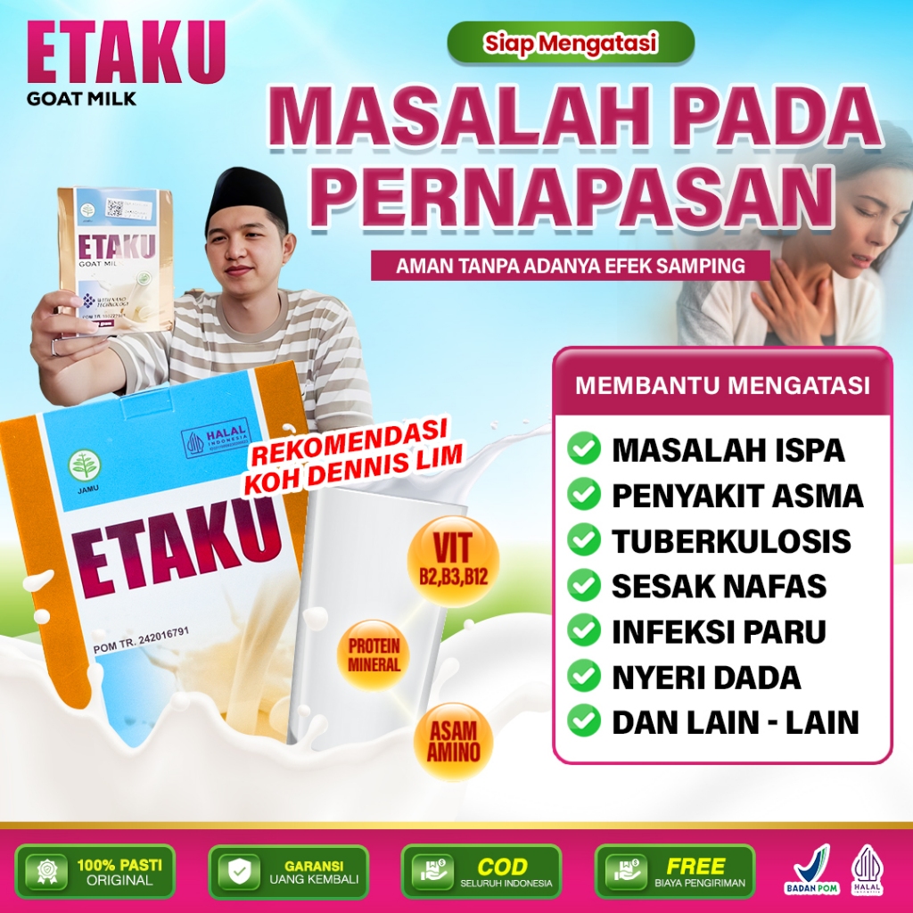 

Susu Kambing Etawa Asli Etaku Goat Milk Obat Paru Paru Asma Tuberkulosis Ispa Sesak Nafas Nyeri Dada - BPOM Halal MUI