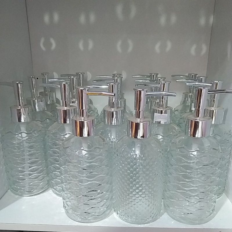 TEMPAT WADAH DISPENSER SABUN MANDI CAIR / SHAMPOO PUMP | TEMPAT SABUN BAHAN KACA AESTETIK