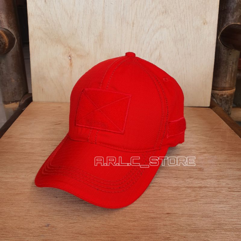 topi tactical merah polos bdu full ripstop cotton baseball caps velcro