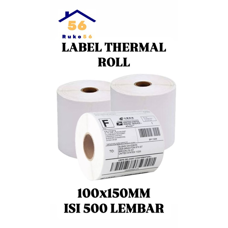 

LABEL THERMAL STICKER LABEL ROLL 100x150MM ISI 500 LEMBAR
