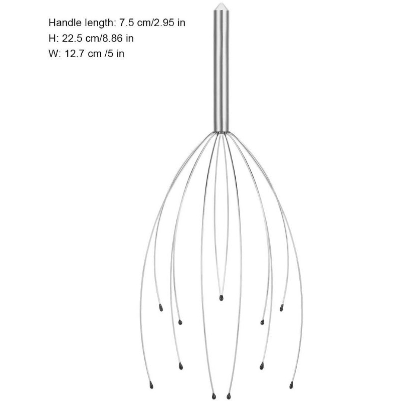 DENPASAR COD Miniso 12-finger Head Massager Kepala Alat Pijat Kepala Besi Alat Pijat Stainless