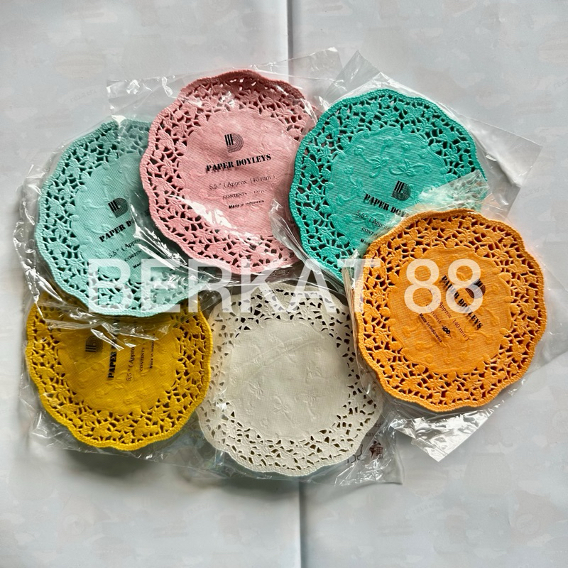 

(100 pcs) Kertas Round Doilies 5,5” / Doilies Paper / Kertas Doyleys Tatakan Kue / Tatakan Kertas / Alas Toples Food Grade Tahan Minyak