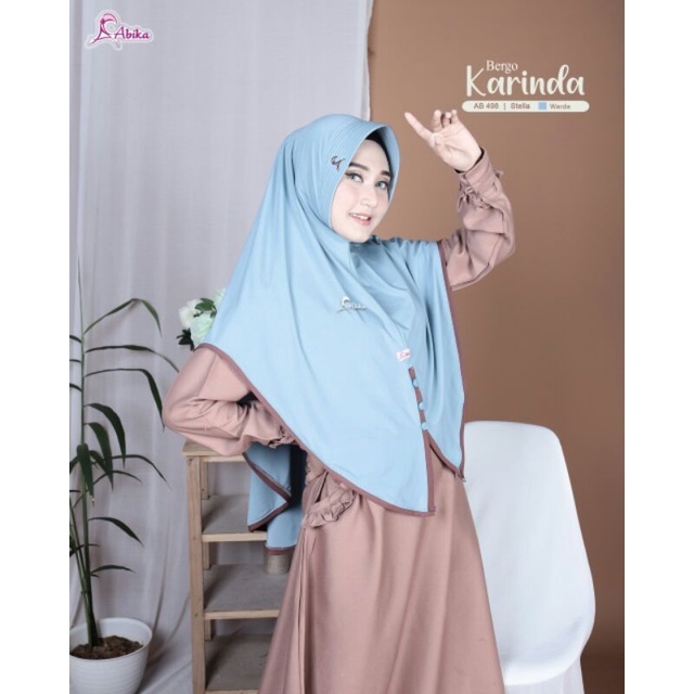 Terbaru Hijab Abika Bergo Karinda Ready AB 490 Jersey Ringan Premium Kerudung Instan Abika