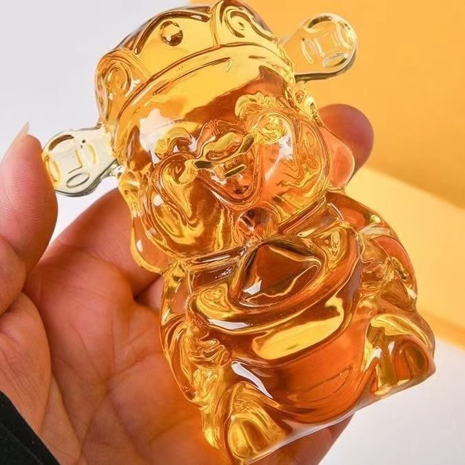Pajangan Dewa Rezeki Bahan Kristal Buatan Patung Chai Sen Ye Crystal Patung Dewa Rezeki Pajangan