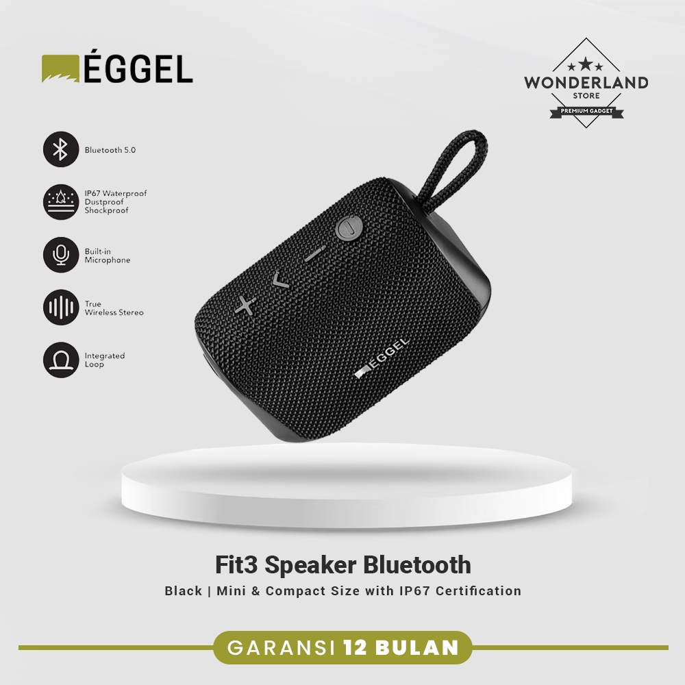 Eggel Fit 3 Fit3 Speaker Bluetooth Waterproof Portable IP67 3EQ Modes Built in Mic - Wonderland Stor