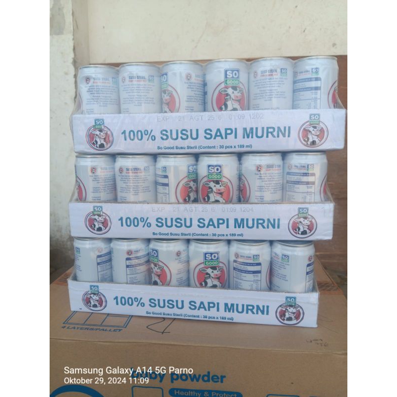 

susu steril so good 189 ml per pack