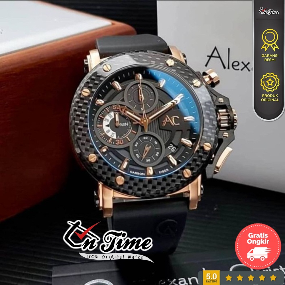 Jam Tangan Pria AC Alexandre Christie 9205 MCB Carbon Fiber Original