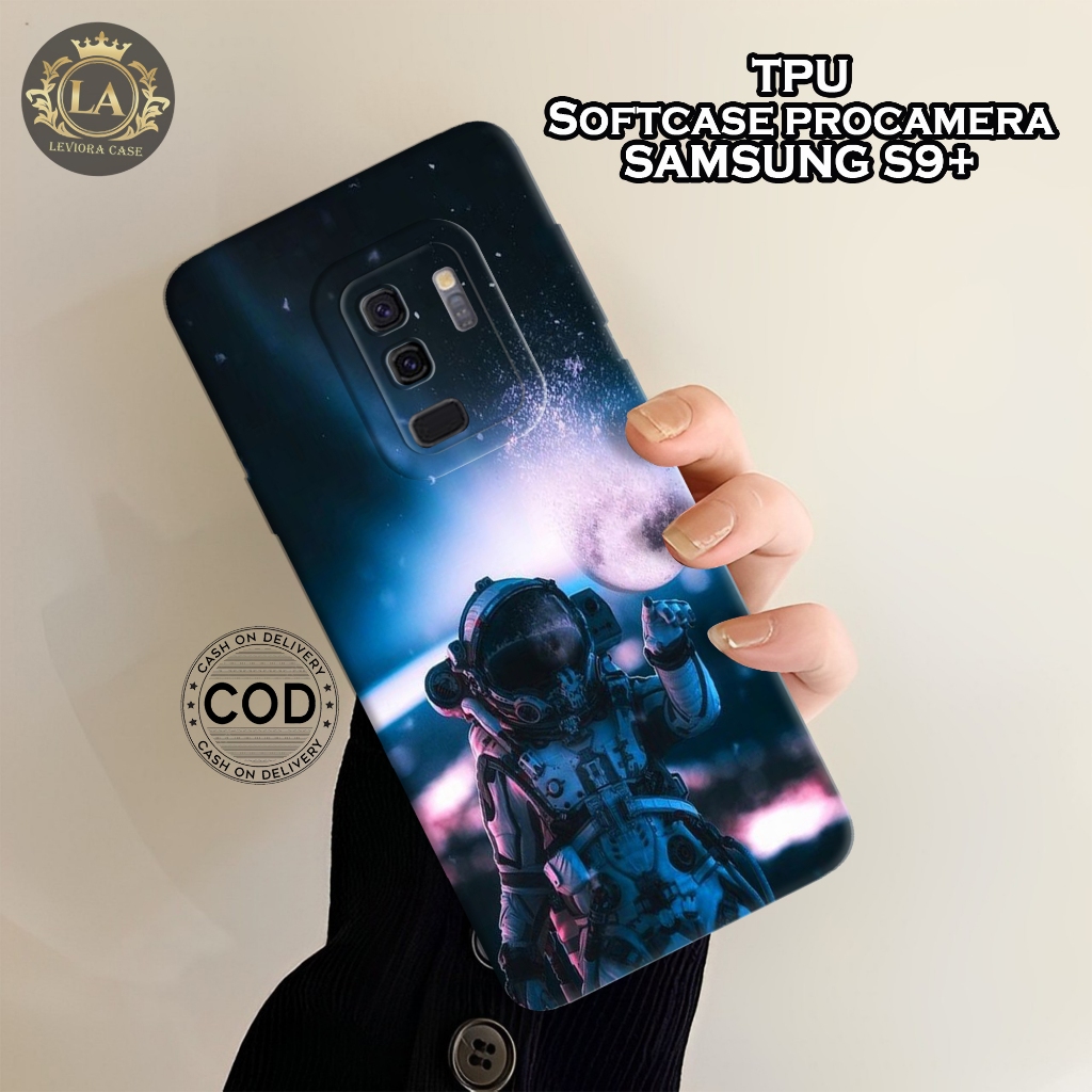 Case Samsung Galaxy S9+ Terbaru  - Leviora Case - Fashion Case Astronot - Softcase Samsung Galaxy S9