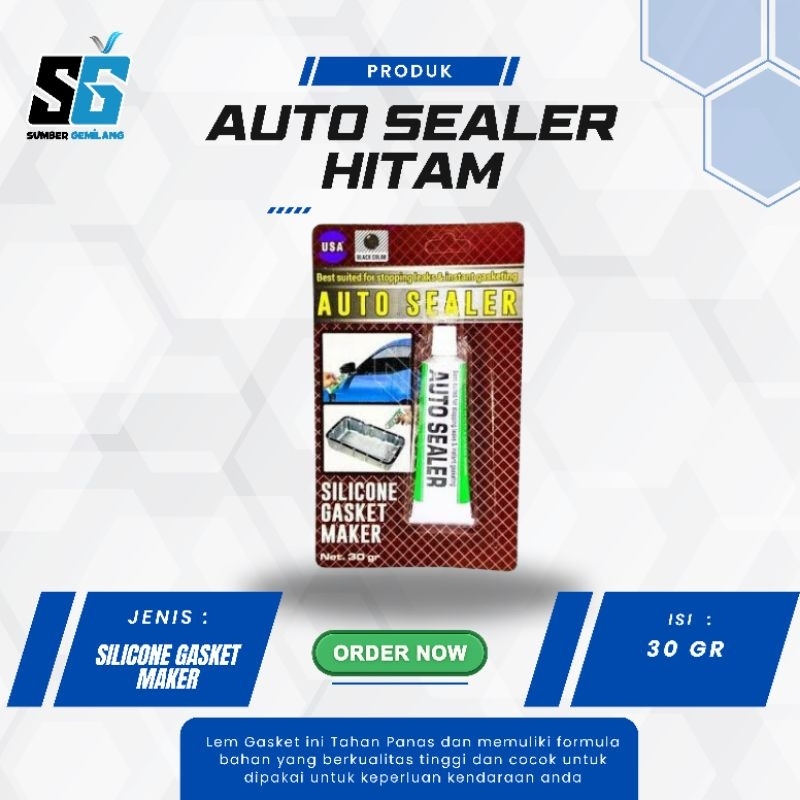 Lem Silikon/SILICONE AUTO SEALER Hitam USA 30 Gram Berguna Untuk Packing Mesin Mobil Motor Kaca