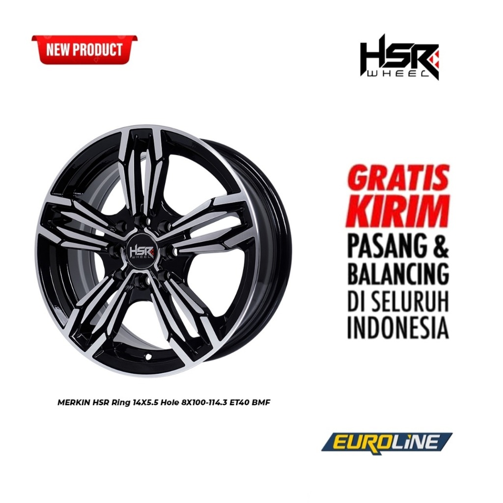 Velg Racing Mobil Brio, Sigra, Karimun HSR MERKIN Ring 14 Lebar 5,5 et 35 BMF