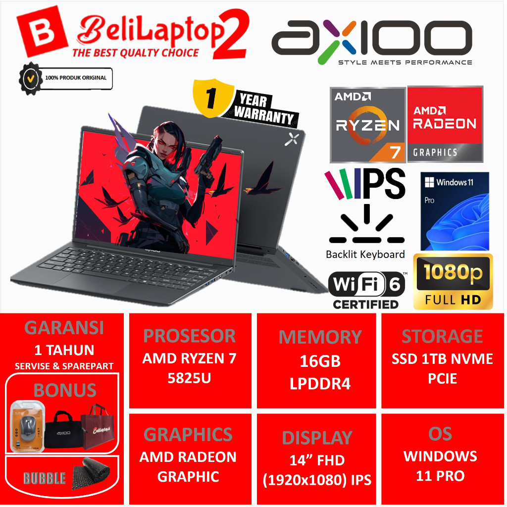 AXIOO MYBOOK HYPE 7 X7 AMD RYZEN 7 5825U 16GB 512GB 14.0 FHD IPS BL WIN11PRO GREY
