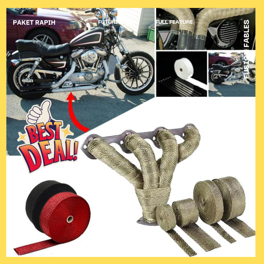 Lakban Peredam Panas Knalpot Motor Exhaust Wrap