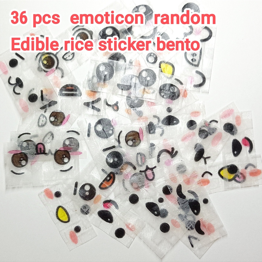 

Stiker bento isi 36 emoticon hias nasi stiker nasi edible paper rice emoji karakter hiasan nasi bakpao roti bento isi random