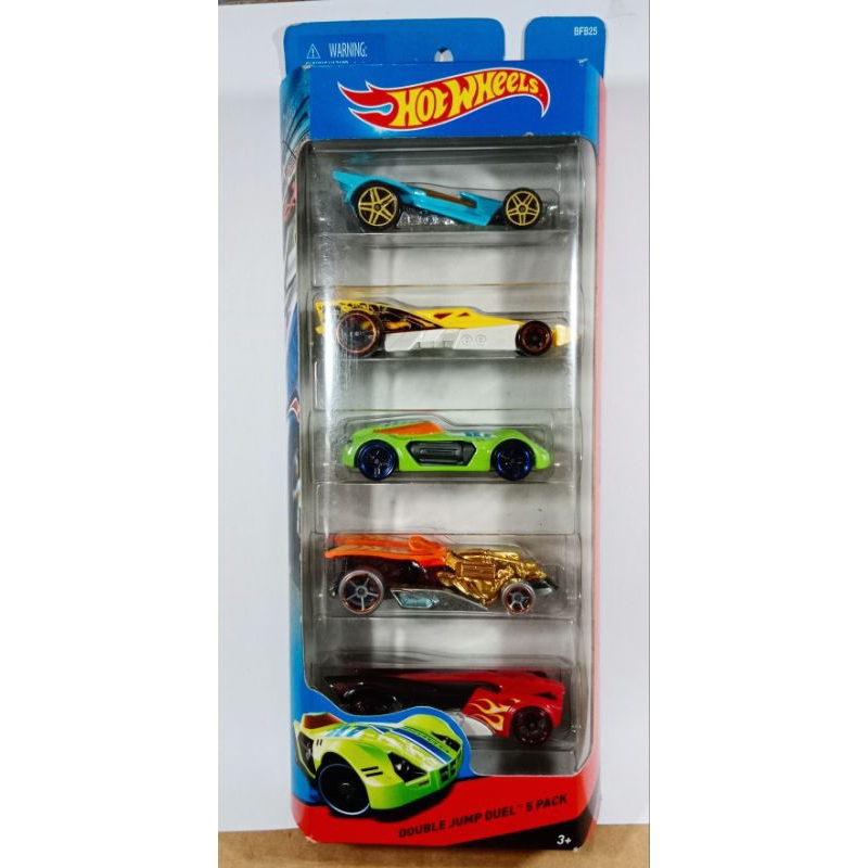 GP BALAP - Hot Wheels DOUBLE JUMP DUEL 5-Pack, RD-10 + Buzz Bomb + Draggin Tail + RD-06 + Dodge XP-0