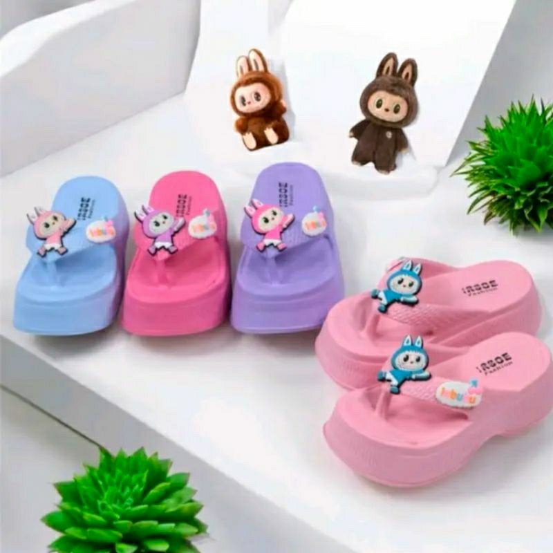 IRSOE-SENDAL JEPIT SENDAL, WEDGES ANAK PEREMPUAN LABUBUSIZE 24-29