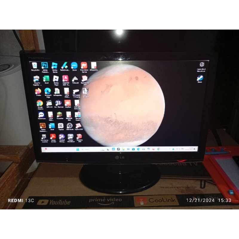 Monitor LCD LG 22 inch wide screen minus sedikit putih di pojokan
