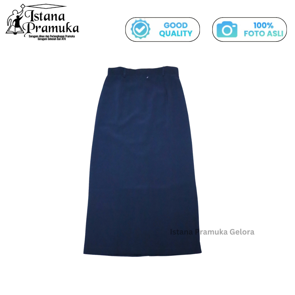 Seragam Kerja Rok Biru Dongker Panjang  Biku Satu Belakang / Rok kerja/Dinas/PNS Katrina – Gelora