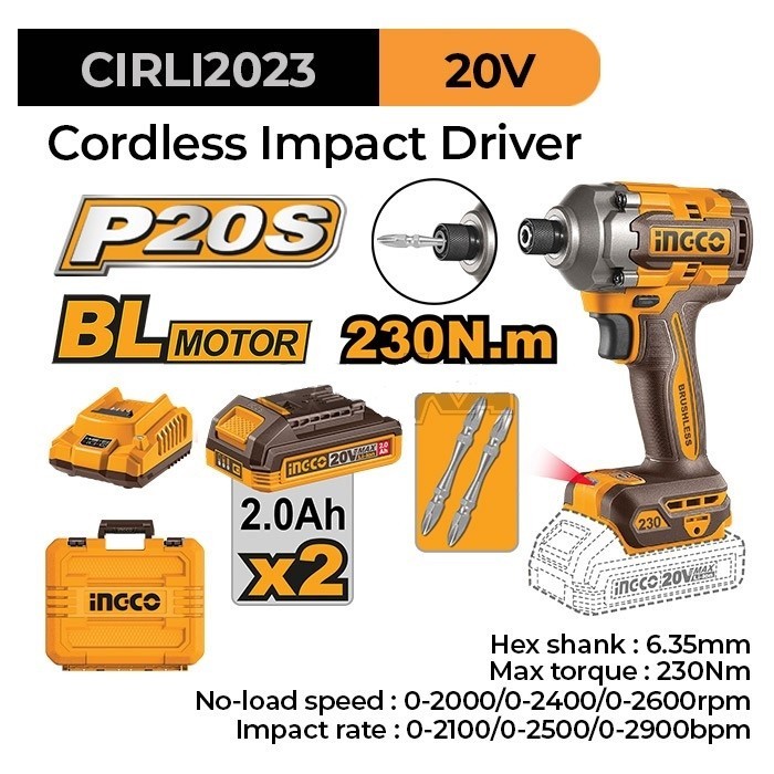 Brushless Impact Driver 230Nm CIRLI2023 Obeng Listrik Impact Pembuka Buka Baut Plus Dan Minus