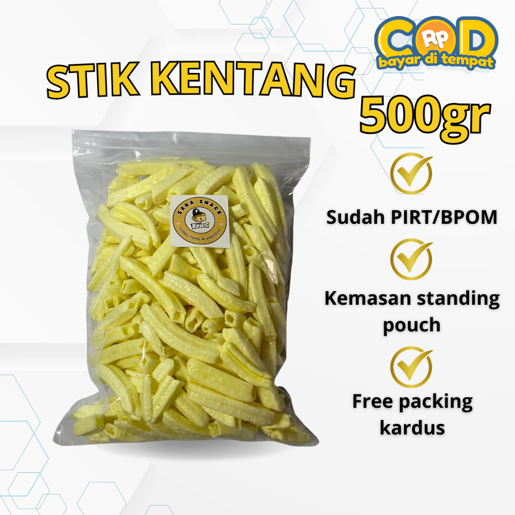 

Snack Stik Kentang | Potato Stik Kentang 250gr | Aneka Snack Murah Grosir