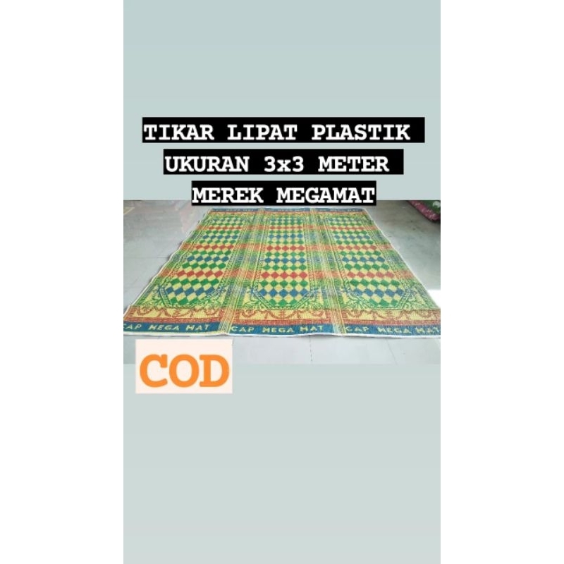 Tikar Plastik Mega met 3 Lipat Ukuran 3x3 Meter Kualitas Super Tebal Kuat Anti Rayap