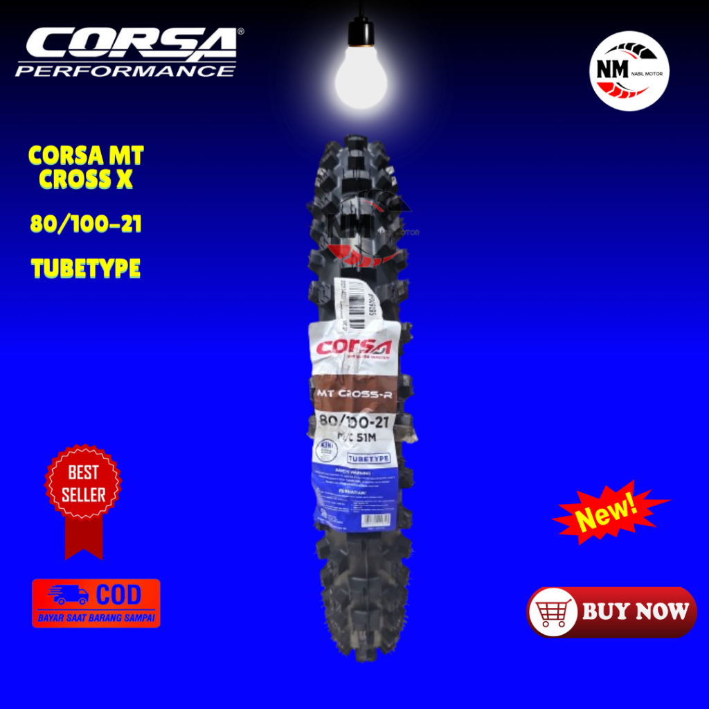 BAN CROSS DEPAN RING 21 CORSA MT CROSS UKURAN 80/100-21 COCOK UNTUK MOTOR CROSS' KLX, KTM