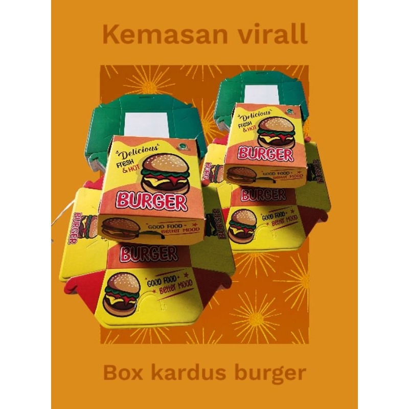 

100 pcs kotak/box burger ukuran 10x10x8 laminasi