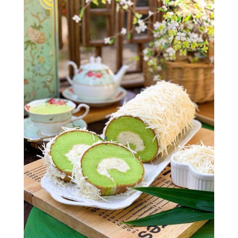 

Bolu Gulung Pandan Keju / Roll Cake Pandan Cheese