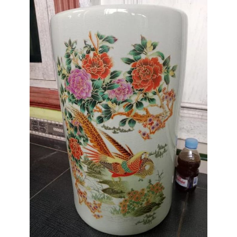 Guci antik china porselen premium hijau celadon tinggi 46cm.Guci kuno jumbo