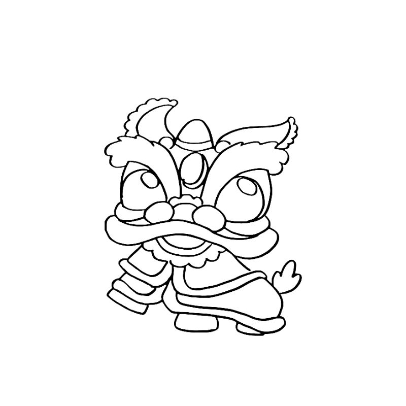 

lembar kertas / buku mewarnai gambar barongsai