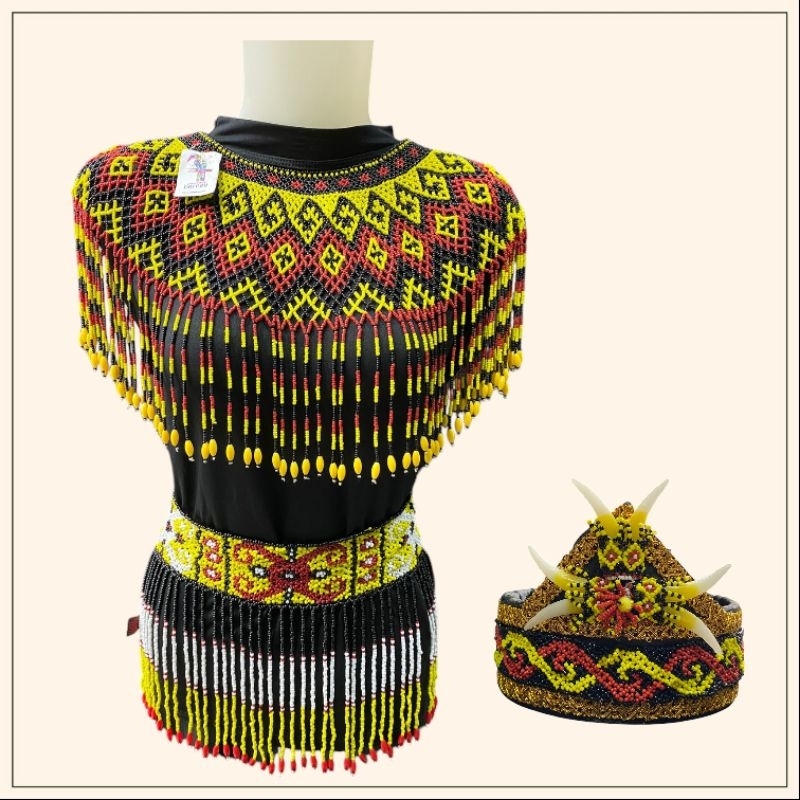 Set Rompi teratai dada dewasa manik Dayak Kalimantan // SET TERATAI AKSESORIS DAYAK //