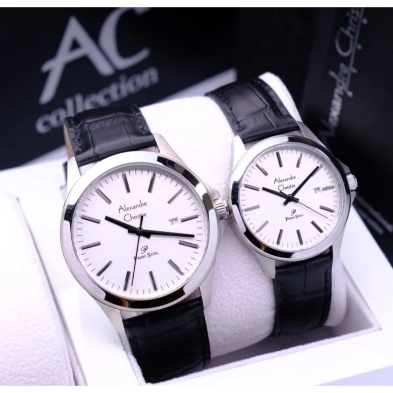 Alexandre Christie Couple Kulit Ac 1026 Original Silver Black