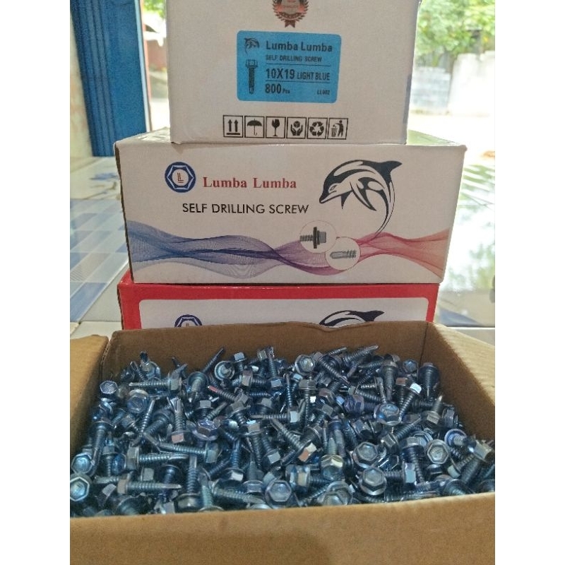 Baut baja ringan isi 800pcs baut baja ukuran 10 x 19 roofing baja / roofing 2cm baut / sekrup / roof