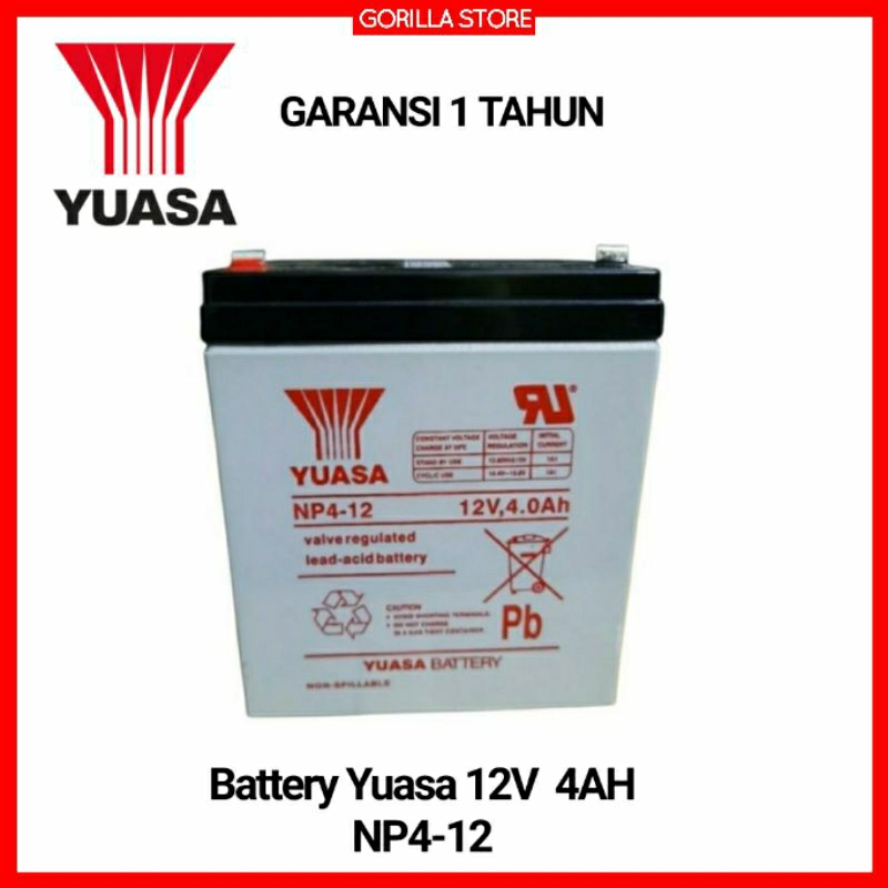 Baterai Aki VRLA YUASA 12V 4AH - NP4 -12