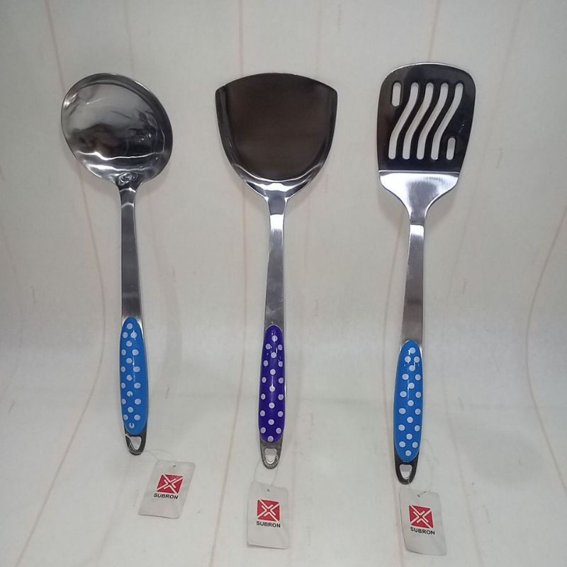 SUBRON SPATULA-SUSUK-IRUS-CENTONG-SODET STAINLESS POLKADOT