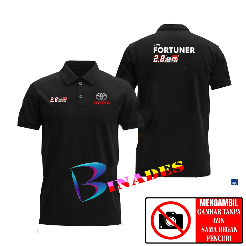 Jual Kaos Baju Kerah Model Polo NEW FORTUNER TOYOTA GAZOO RACING 2.8GR SPORT Binades