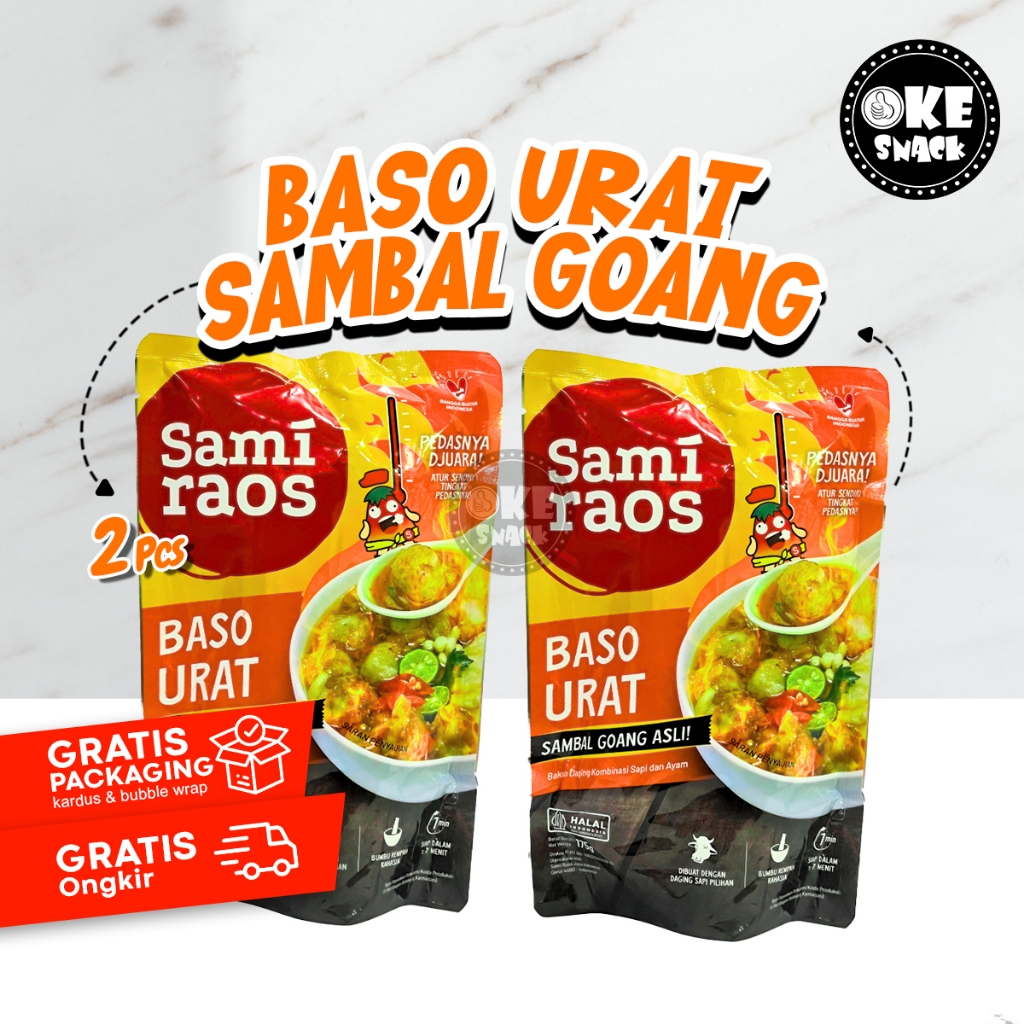 

Paket Hemat Sami Raos Bakso Urat Sambal Goang isi 2 pcs